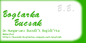 boglarka bucsak business card